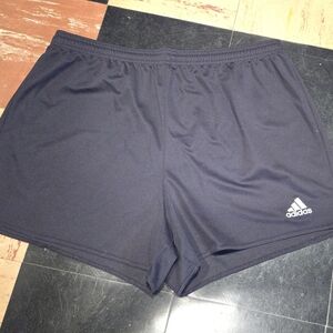 Adidas poly shorts black white Adidas logo misses size large BNWOT